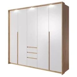 Meble Młodzieżowe|Zestawy Mebli Do Sypialni>LASKI Duża szafa na ubrania dąb craft biały IKAR