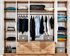 Meble Młodzieżowe|Zestawy Mebli Do Przedpokoju>Stolar Duża szafa pięciodrzwiowa z półkami i szufladami 255 cm VELAR