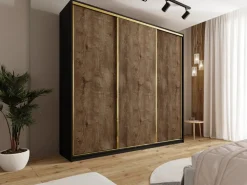 Szafy Trzydrzwiowe|Szafy Do Przedpokoju></noscript>BROMARKT Duża szafa przesuwna 250 cm GOLD NEW MAX lefkas