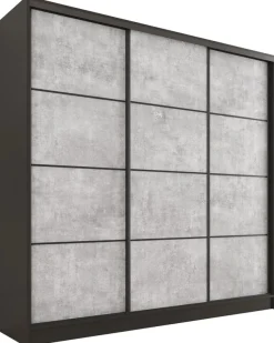 Zestawy Mebli Do Przedpokoju|Szafy Trzydrzwiowe>BROMARKT Duża szafa przesuwna 180 cm LOFT beton