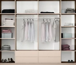 Szafy Z Lustrem|Szafy Przesuwne>Stolar Duża szafa przesuwna 255 cm z szufladami lustrami i LED SANTINA