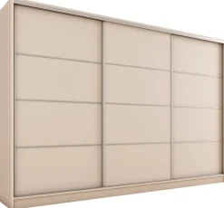 Zestawy Mebli Do Przedpokoju|Szafy Trzydrzwiowe>BROMARKT Duża szafa przesuwna do sypialni 280 cm TOP MAX beż piaskowy