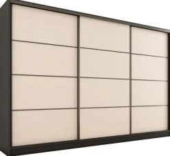 Zestawy Mebli Do Przedpokoju|Szafy Trzydrzwiowe>BROMARKT Duża szafa przesuwna do sypialni 280 cm beż piaskowy LOFT