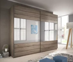 Zestawy Mebli Do Przedpokoju|Szafy Dwudrzwiowe></noscript>Helvetia Duża szafa przesuwna z lustrem 270 cm GALACTIC san remo ciemne