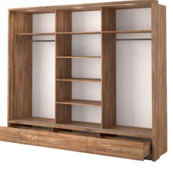 Zestawy Mebli Do Sypialni|Zestawy Mebli Do Przedpokoju></noscript>lenart. Duża szafa przesuwna z lustrem 250 cm szuflady półki ARTI dąb stirling