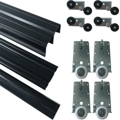 Zestawy Mebli Do Przedpokoju|Szafy Trzydrzwiowe></noscript>BROMARKT Duża szafa przesuwna z lustrem 200 cm LOFT MAX dąb lefkas