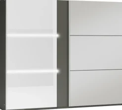 Szafy Dwudrzwiowe|Szafy Z Lustrem>Stolar Duża szafa przesuwna z lustrem i szufladami 250 cm TOSSA