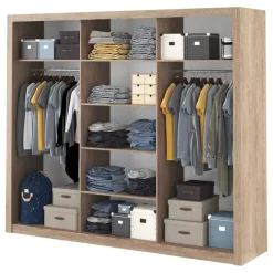 Zestawy Mebli Do Sypialni|Szafy Trzydrzwiowe>lenart. Duża szafa przesuwna z lustrem 250 cm do sypialni IDEA