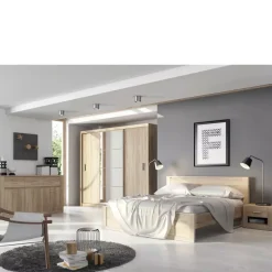 Zestawy Mebli Do Sypialni|Szafy Trzydrzwiowe></noscript>lenart. Duża szafa przesuwna z lustrem 250 cm do sypialni IDEA