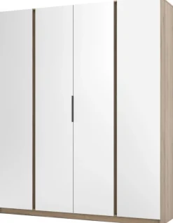 Szafy Młodzieżowe|Szafy Otwierane>Lempert Duża szafa z lustrem do sypialni 200 cm KARAT dąb evoke