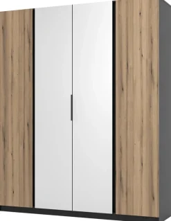 Szafy Młodzieżowe|Szafy Otwierane>Lempert Duża szafa z lustrem i półkami 200 cm KARAT