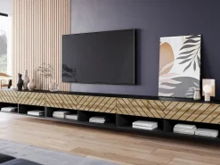 Szafki Rtv>BRATEX Duża szafka RTV pod telewizor LUNARO czarny grafit