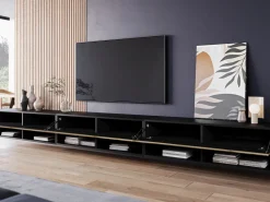 Szafki Rtv>BRATEX Duża szafka RTV pod telewizor LUNARO czarny grafit