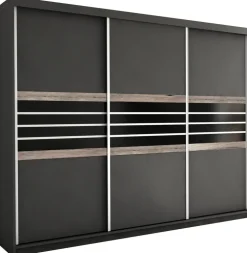 Szafy Trzydrzwiowe|Szafy Do Przedpokoju>Stolar Duża trzydrzwiowa szafa przesuwna z szufladami 250 cm TRISS lawa