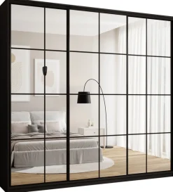Zestawy Mebli Do Przedpokoju|Szafy Trzydrzwiowe>BROMARKT Duża trzydrzwiowa szafa przesuwna z lustrem 250 cm OPTICA MAX