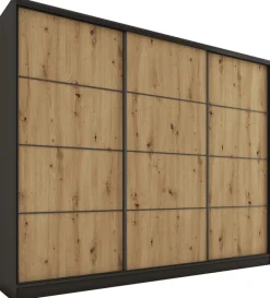 Zestawy Mebli Do Przedpokoju|Szafy Trzydrzwiowe>BROMARKT Duża trzydrzwiowa szafa przesuwna 250 cm LOFT MAX