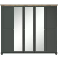 Zestawy Mebli Do Sypialni|Szafy Młodzieżowe>Helvetia Duża uchylna szafa z lustrem IVORIA zielony + dąb lefkas