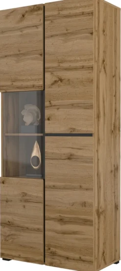 Zestawy Mebli Do Sypialni|Zestawy Mebli Do Salonu></noscript>Helvetia Duża witryna dwudrzwiowa do salonu 80 cm CROSS dąb wotan
