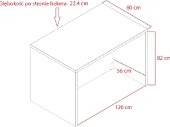 Meble Kuchenne></noscript>Stolkar Duża wyspa kuchenna 128 cm grafit dąb wotan