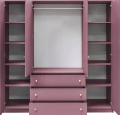 Meble Dla Dzieci|Zestawy Mebli Do Przedpokoju>Stolar Duża zielona szafa uchylna z lustrem i półkami 196 cm SELMA zielony