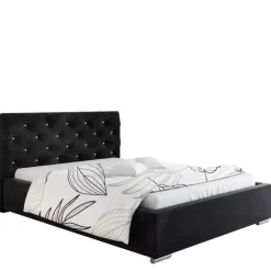 Łóżka Z Pojemnikiem|Łóżka Czarne>Riban Duże łóżko czarne do sypialni 200x200 cm SHERY