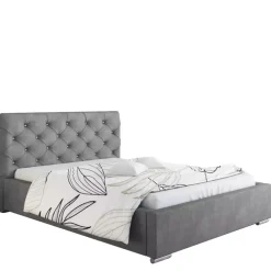 Łóżka Z Pojemnikiem|Łóżka Czarne></noscript>Riban Duże łóżko czarne do sypialni 200x200 cm SHERY