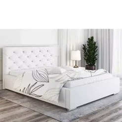 Łóżka Z Pojemnikiem|Łóżka Czarne></noscript>Riban Duże łóżko czarne do sypialni 200x200 cm SHERY