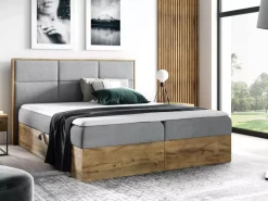 Łóżka Małżeńskie|Łóżka Z Zagłówkiem></noscript>Gruszka Duże łóżko kontynentalne 200x200 VALENCE