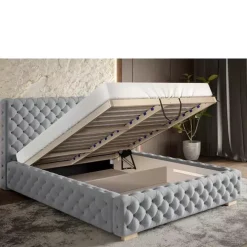 Łóżka Z Pojemnikiem|Łóżka Glamour></noscript>Riban Duże łóżko tapicerowane 200x200 cm AMRON