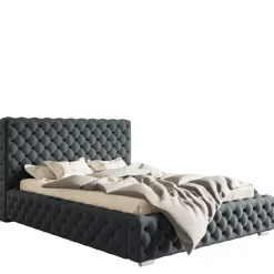 Łóżka Z Pojemnikiem|Łóżka Glamour></noscript>Riban Duże łóżko tapicerowane 200x200 cm AMRON