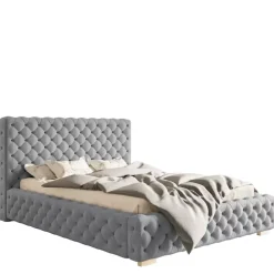 Łóżka Z Pojemnikiem|Łóżka Glamour></noscript>Riban Duże łóżko tapicerowane 200x200 cm AMRON