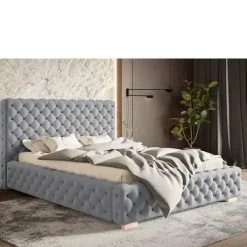 Łóżka Z Pojemnikiem|Łóżka Glamour></noscript>Riban Duże łóżko tapicerowane 200x200 cm AMRON