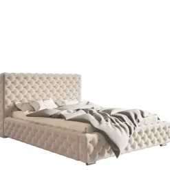 Łóżka Z Pojemnikiem|Łóżka Glamour></noscript>Riban Duże łóżko tapicerowane 200x200 cm AMRON