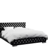 Łóżka Czarne|Łóżka Glamour>Gruszka Duże łóżko tapicerowane 200x200 czarne FEZ
