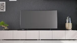 Szafki Rtv></noscript>GiB Meble Długa szafka RTV 150 cm nowoczesna z ryflowanymi frontami KORDIS kaszmir