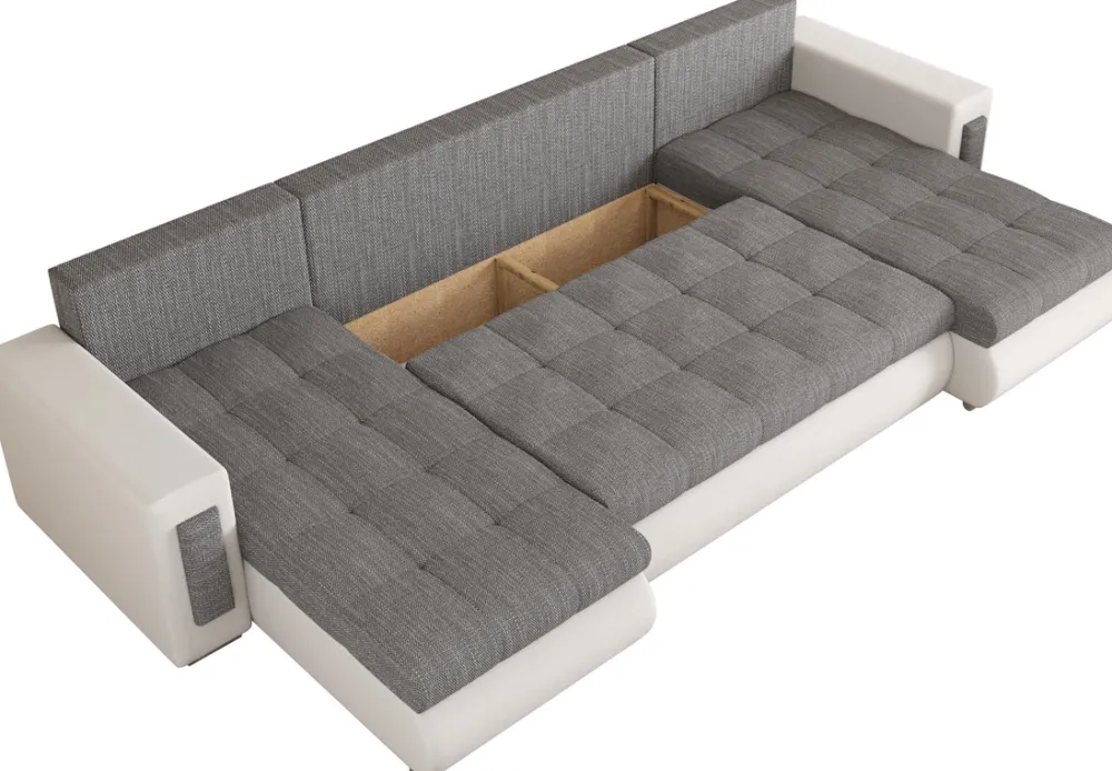 Narożniki>BROMARKT Duży narożnik do salonu rozkładany z funkcja spania MERLIN w kształcie U