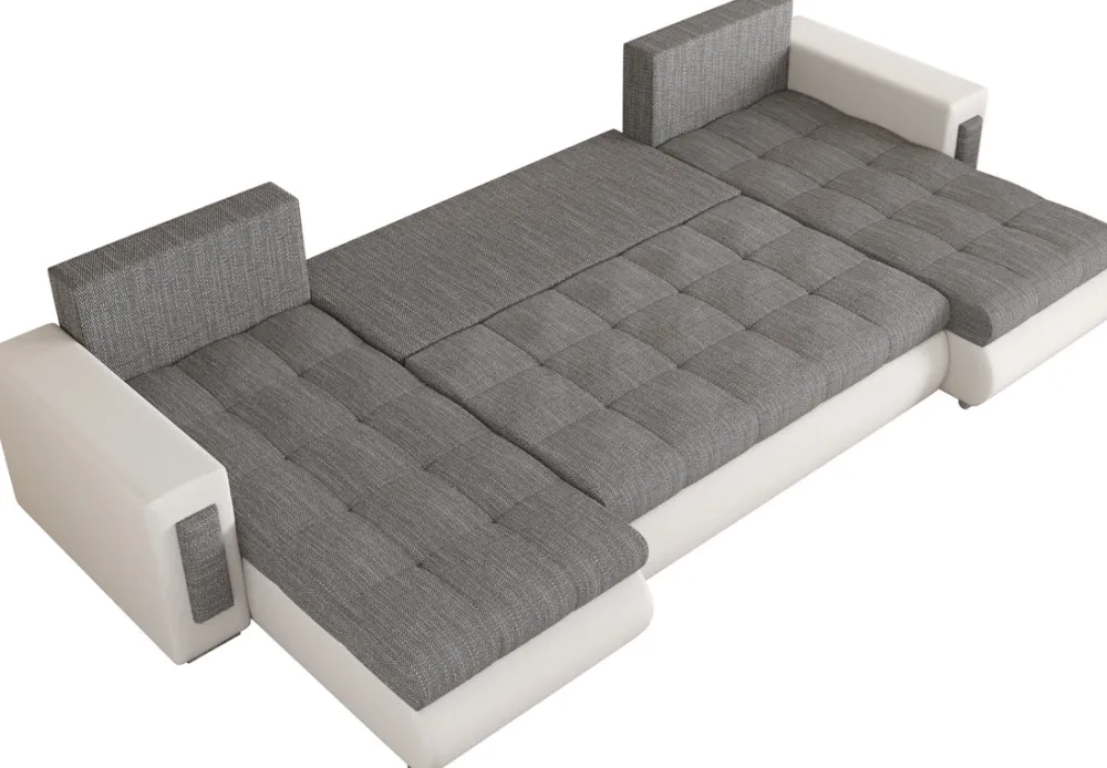 Narożniki>BROMARKT Duży narożnik do salonu rozkładany z funkcja spania MERLIN w kształcie U