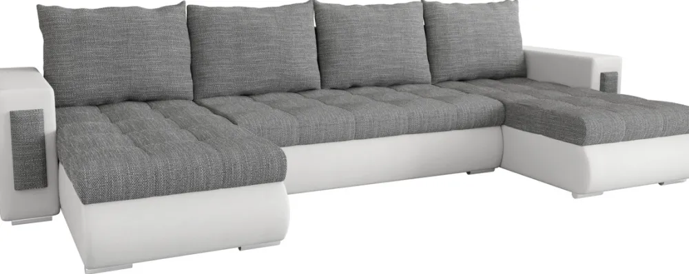 Narożniki>BROMARKT Duży narożnik do salonu rozkładany z funkcja spania MERLIN w kształcie U