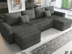 Narożniki></noscript>IZABELLA MEBLE Duży narożnik do salonu w kształcie u z funkcją spania DEXTER U