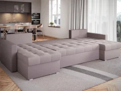 Narożniki>BROMARKT Duży narożnik pudrowy róż HOT U