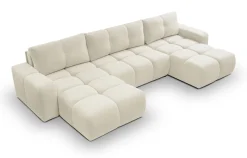 Narożniki></noscript>LASKI Duży narożnik rozkładany do salonu z funkcją spania U SAVINO beżowy