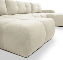 Narożniki></noscript>LASKI Duży narożnik rozkładany do salonu z funkcją spania U SAVINO beżowy