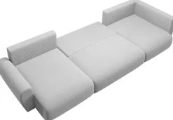 Narożniki></noscript>BROMARKT Duży narożnik U do salonu nowoczesny z funkcją spania sztruksowy PATI MAXI