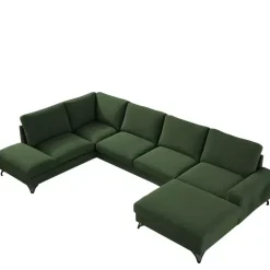 Narożniki></noscript>COMFORTEO Duży narożnik welurowy z funkcją spania FLAVIO U