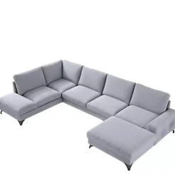 Narożniki></noscript>COMFORTEO Duży narożnik welurowy z funkcją spania FLAVIO U