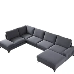 Narożniki></noscript>COMFORTEO Duży narożnik welurowy z funkcją spania FLAVIO U