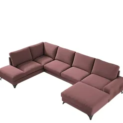 Narożniki></noscript>COMFORTEO Duży narożnik welurowy z funkcją spania FLAVIO U