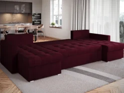 Narożniki>BROMARKT Duży narożnik z funkcją spania i pojemnikiem do salonu HOT U