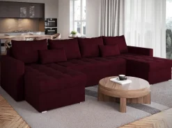 Narożniki></noscript>BROMARKT Duży narożnik z funkcją spania i pojemnikiem do salonu HOT U