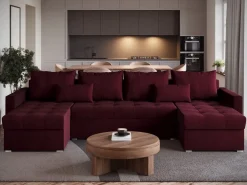 Narożniki></noscript>BROMARKT Duży narożnik z funkcją spania i pojemnikiem do salonu HOT U